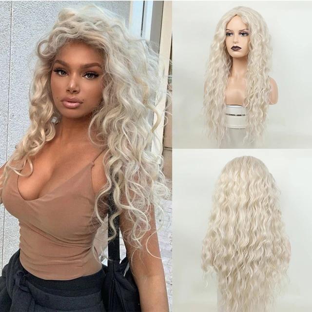 blonde curly wig