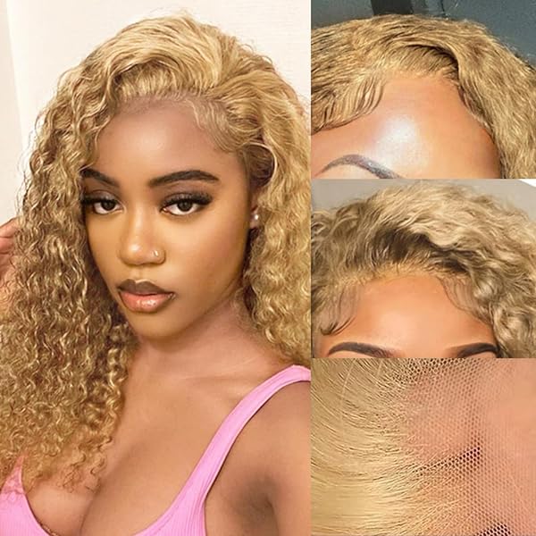 blonde curly wig