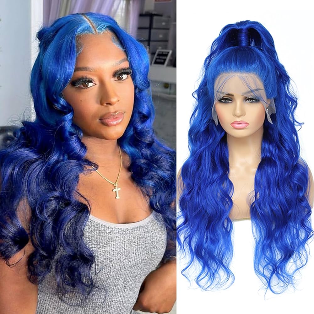 blue lace front wig