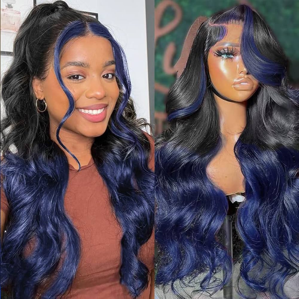 blue lace front wig