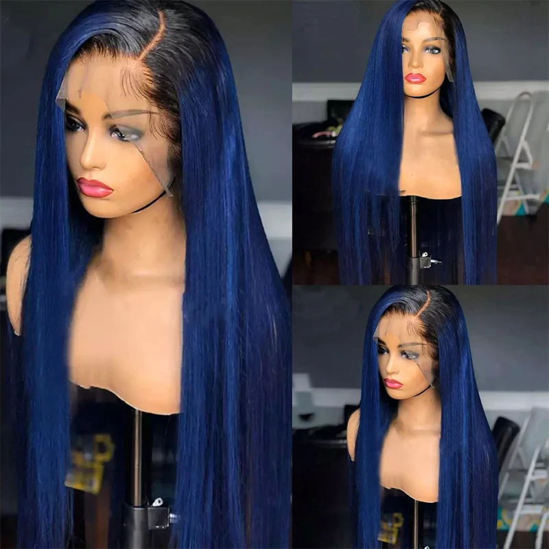 blue lace front wig