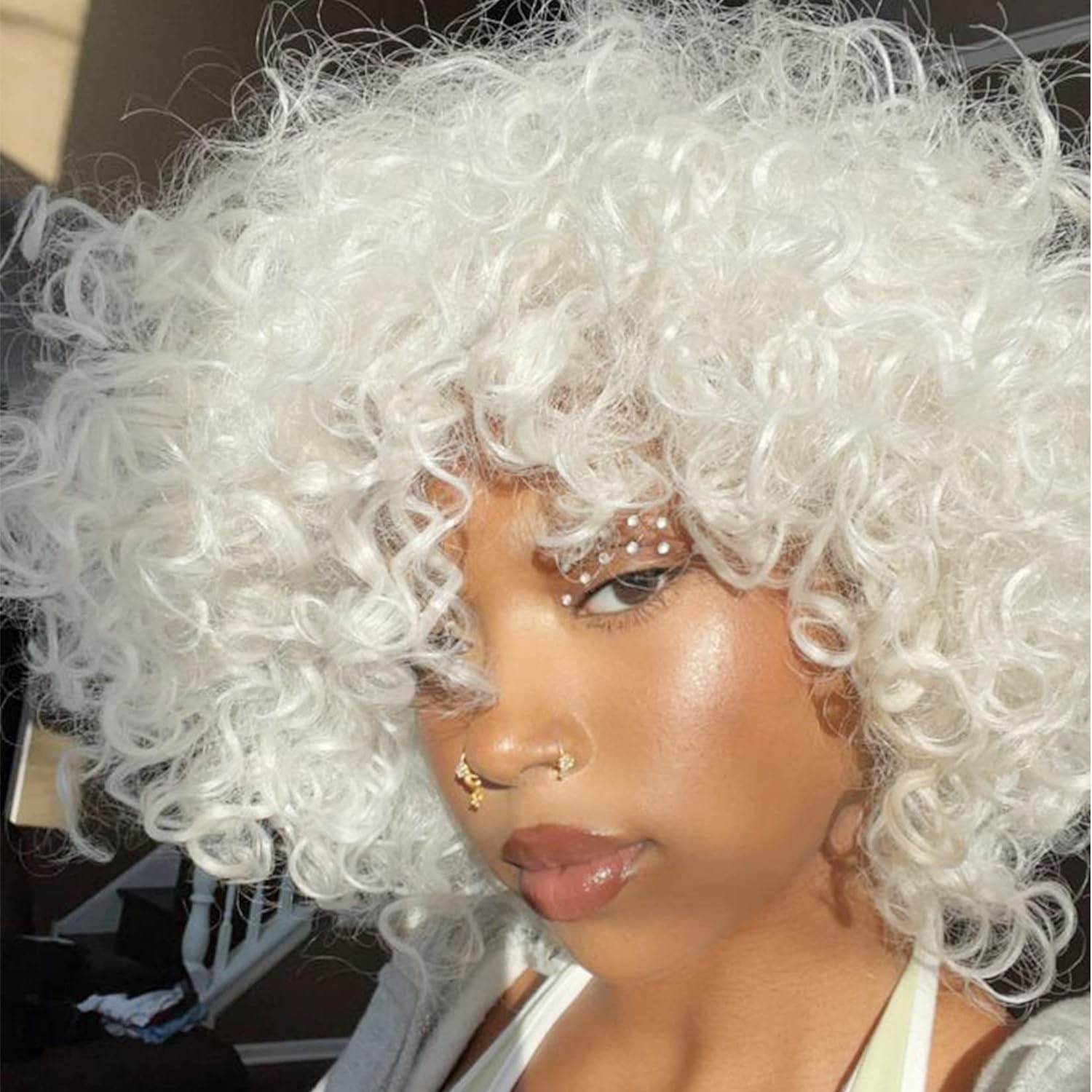 Curly Wig with Bangs