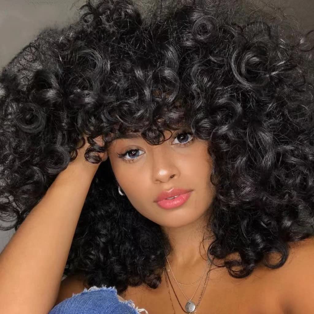 Curly Wig with Bangs