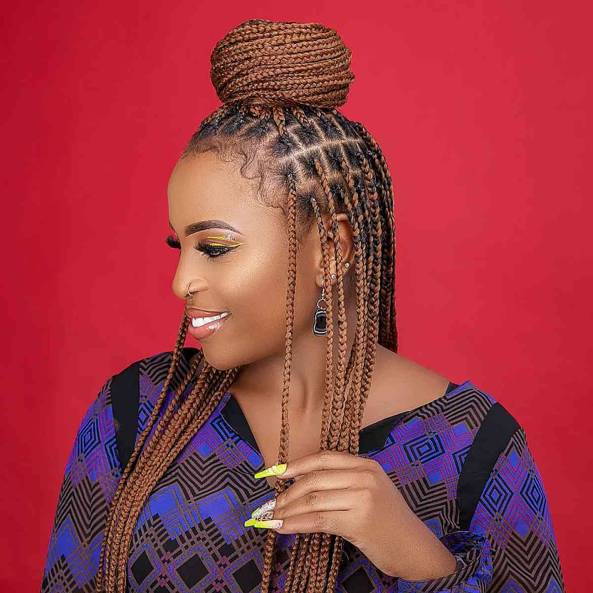 How to curl the ends of box braids