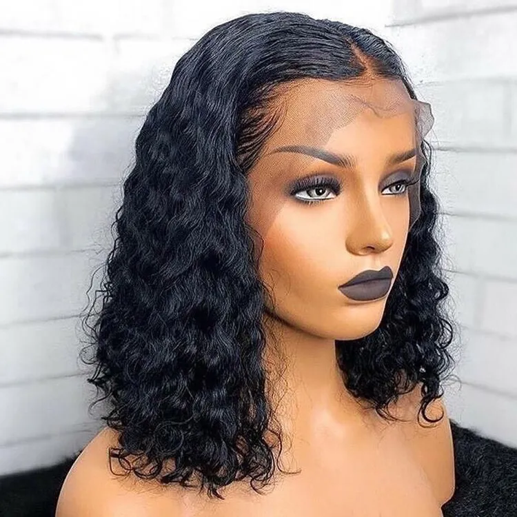 black curly wig