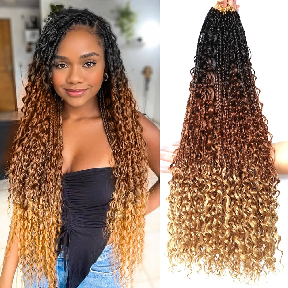 bohemian box braids