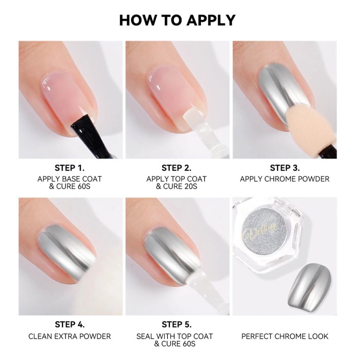 how to use chrome nail powder