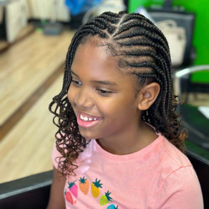 kid braiding hair