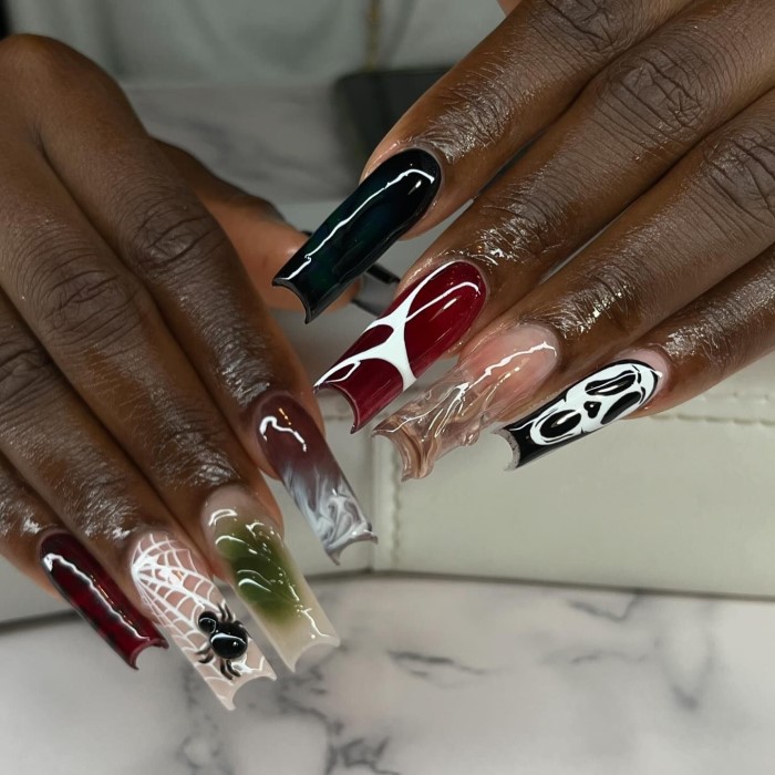 coffin halloween nails