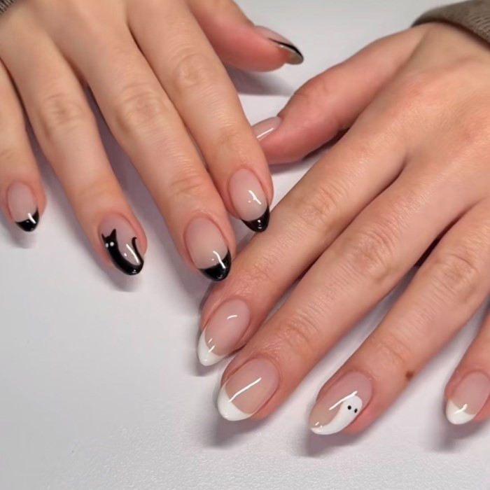 halloween french tip nails
