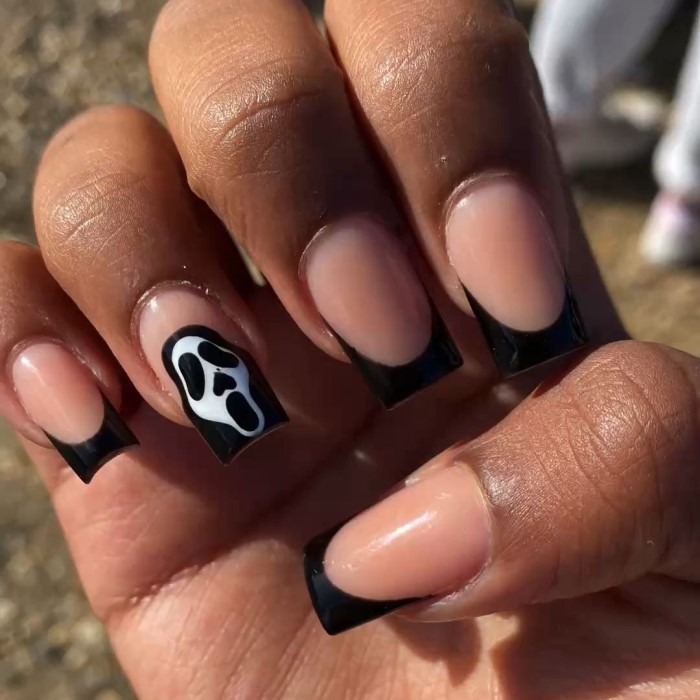 halloween french tip nails