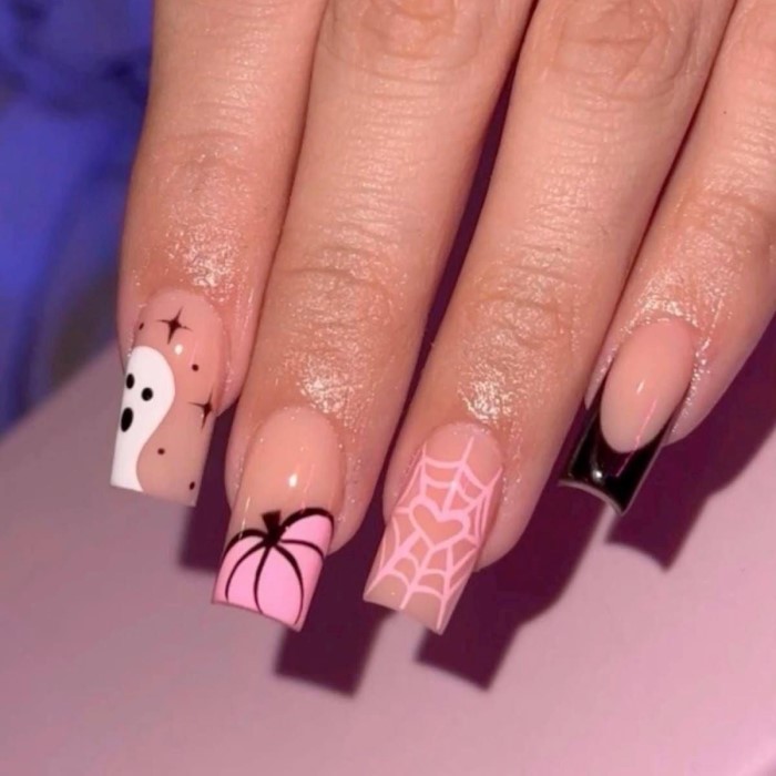 halloween french tip nails