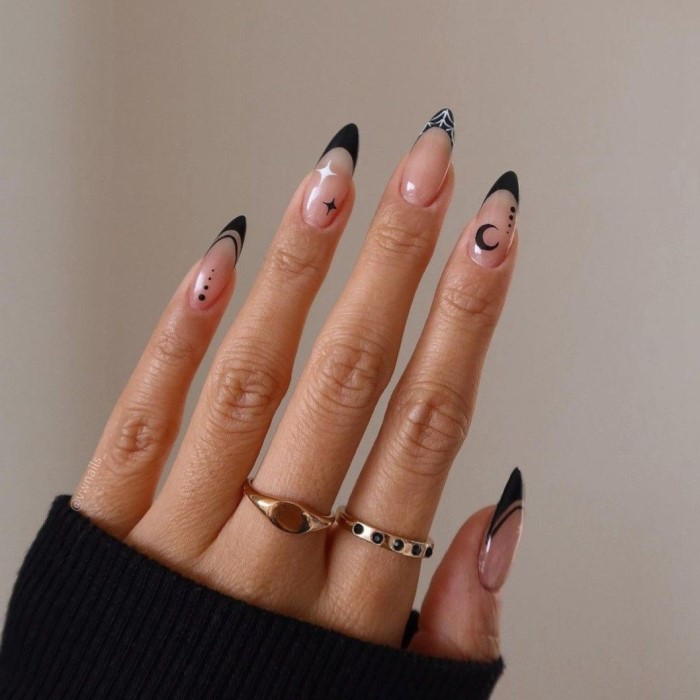 halloween french tip nails