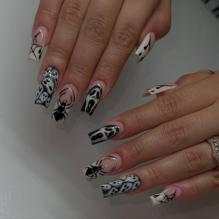 coffin halloween nails