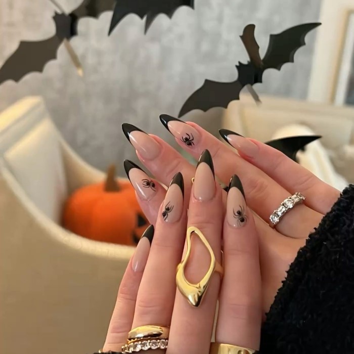 halloween french tip nails